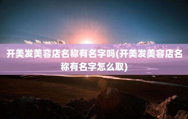 开美发美容店名称有名字吗(开美发美容店名称有名字怎么取)