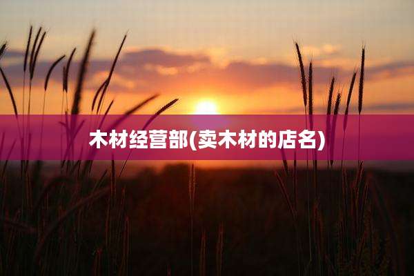 木材经营部(卖木材的店名)