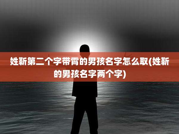 姓靳第二个字带霄的男孩名字怎么取(姓靳的男孩名字两个字)