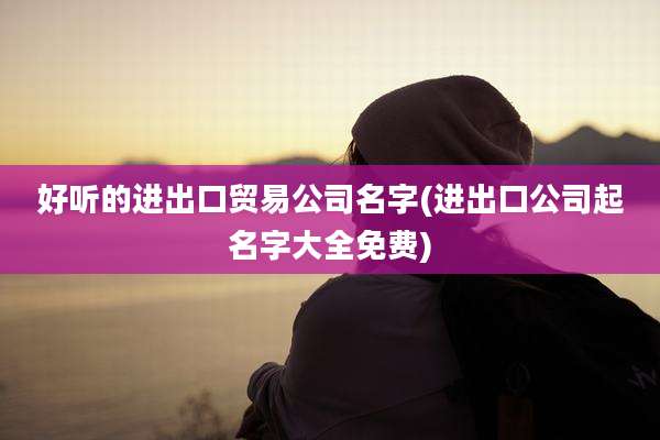 好听的进出口贸易公司名字(进出口公司起名字大全免费)