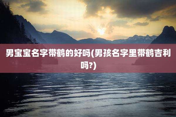 男宝宝名字带鹤的好吗(男孩名字里带鹤吉利吗?)