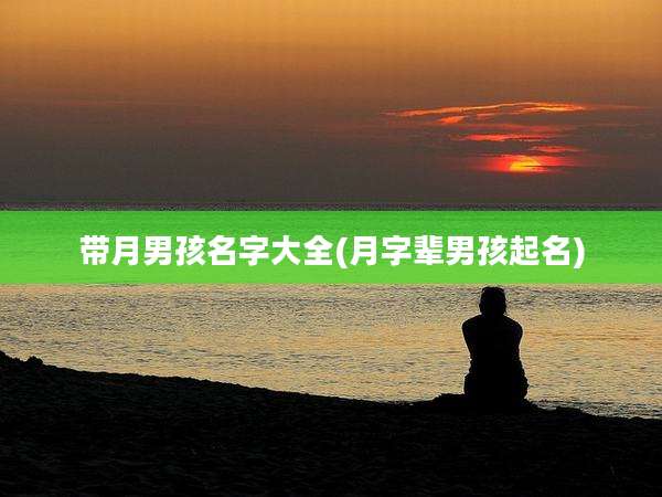 带月男孩名字大全(月字辈男孩起名)