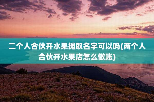 二个人合伙开水果摊取名字可以吗(两个人合伙开水果店怎么做账)