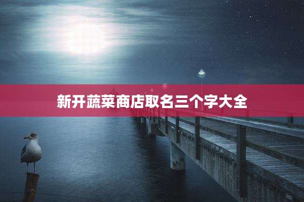 新开蔬菜商店取名三个字大全