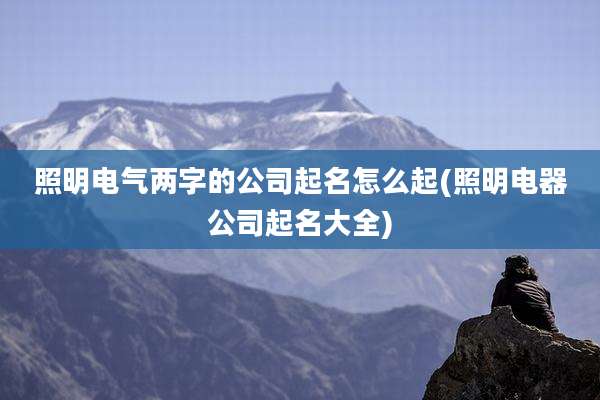 照明电气两字的公司起名怎么起(照明电器公司起名大全)