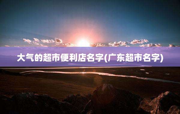 大气的超市便利店名字(广东超市名字)