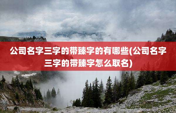 公司名字三字的带臻字的有哪些(公司名字三字的带臻字怎么取名)