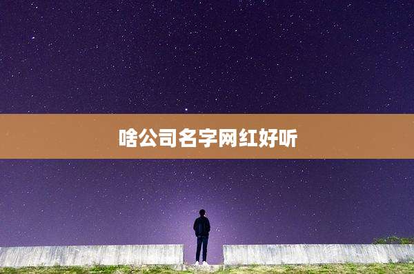 啥公司名字网红好听