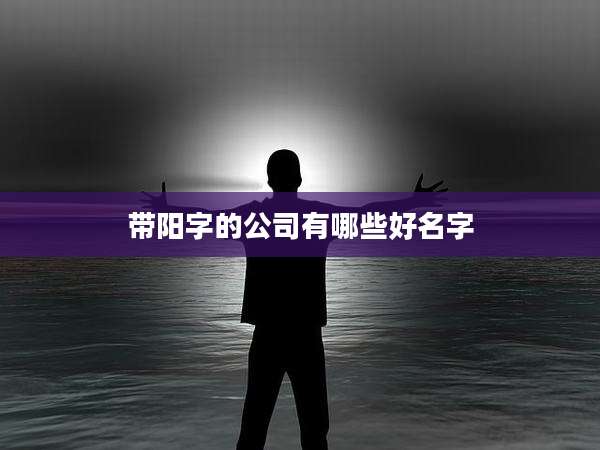 带阳字的公司有哪些好名字