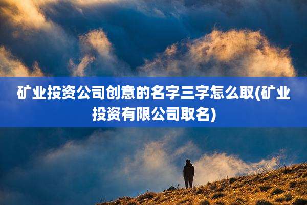 矿业投资公司创意的名字三字怎么取(矿业投资有限公司取名)