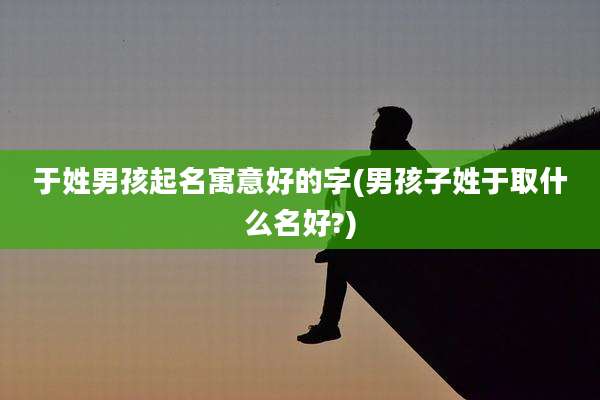 于姓男孩起名寓意好的字(男孩子姓于取什么名好?)