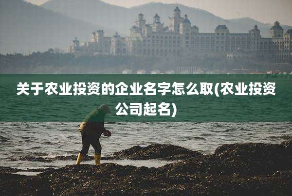 关于农业投资的企业名字怎么取(农业投资公司起名)