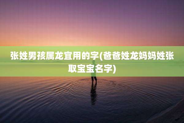 张姓男孩属龙宜用的字(爸爸姓龙妈妈姓张取宝宝名字)