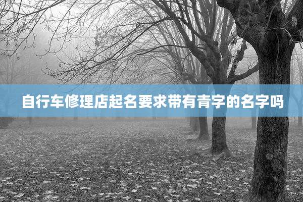 自行车修理店起名要求带有青字的名字吗