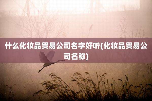 什么化妆品贸易公司名字好听(化妆品贸易公司名称)