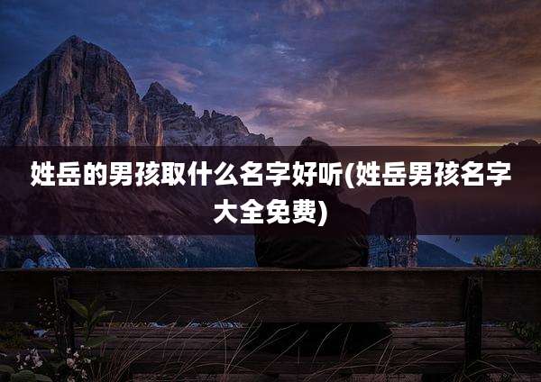 姓岳的男孩取什么名字好听(姓岳男孩名字大全免费)
