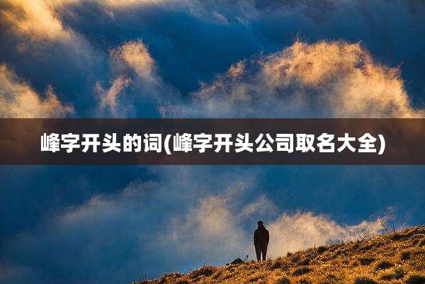 峰字开头的词(峰字开头公司取名大全)