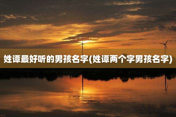 姓谭最好听的男孩名字(姓谭两个字男孩名字)