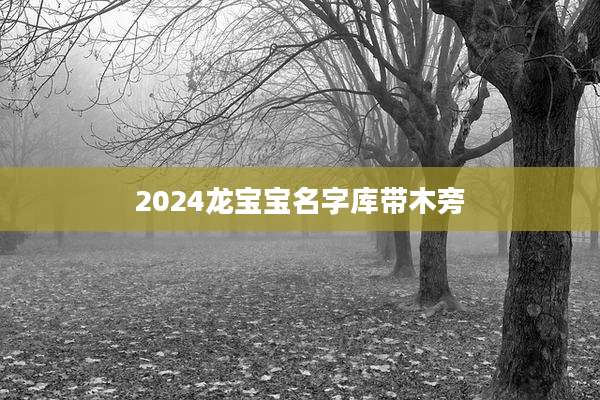 2024龙宝宝名字库带木旁