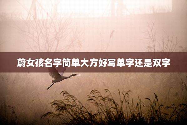 蔚女孩名字简单大方好写单字还是双字