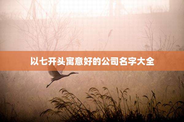 以七开头寓意好的公司名字大全