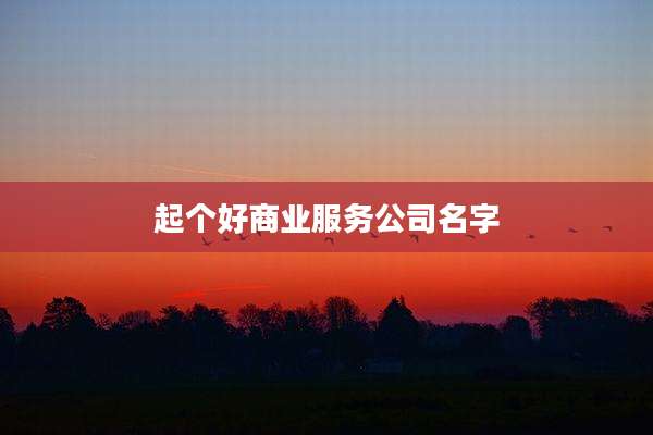 起个好商业服务公司名字