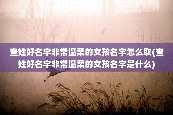 查姓好名字非常温柔的女孩名字怎么取(查姓好名字非常温柔的女孩名字是什么)