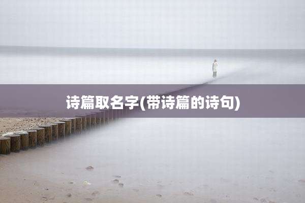 诗篇取名字(带诗篇的诗句)