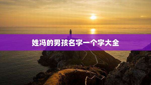 姓冯的男孩名字一个字大全