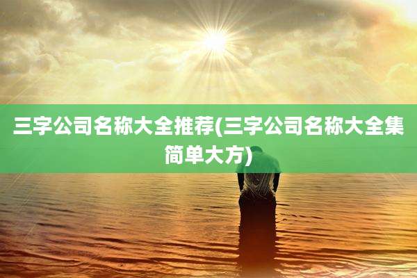 三字公司名称大全推荐(三字公司名称大全集简单大方)