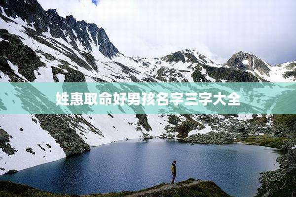 姓惠取命好男孩名字三字大全