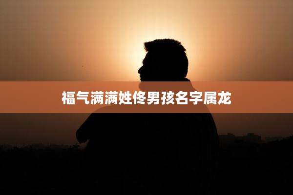 福气满满姓佟男孩名字属龙