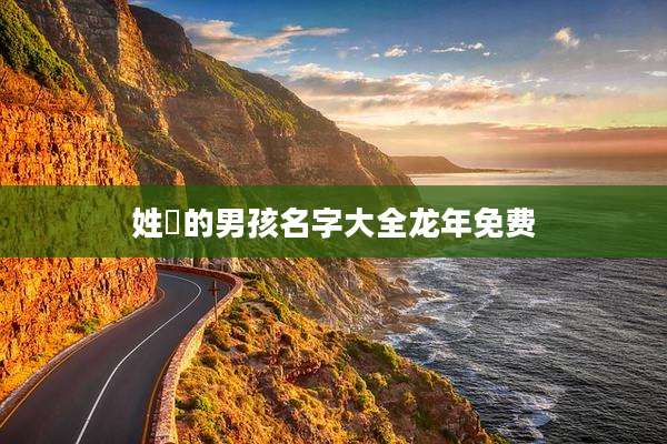 姓冮的男孩名字大全龙年免费
