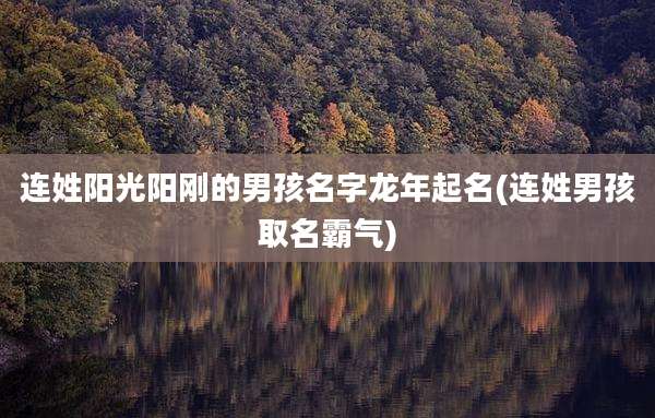 连姓阳光阳刚的男孩名字龙年起名(连姓男孩取名霸气)