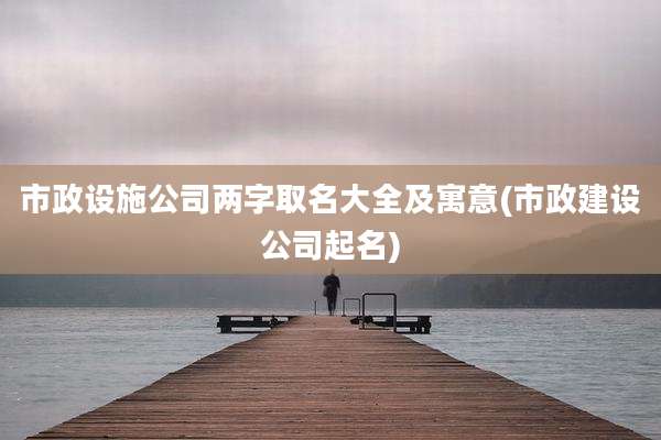 市政设施公司两字取名大全及寓意(市政建设公司起名)