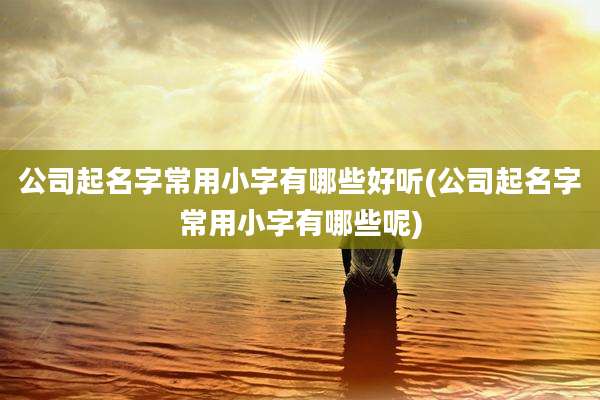 公司起名字常用小字有哪些好听(公司起名字常用小字有哪些呢)