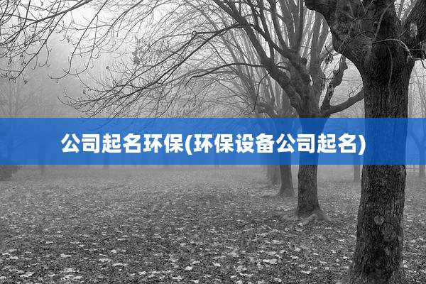 公司起名环保(环保设备公司起名)