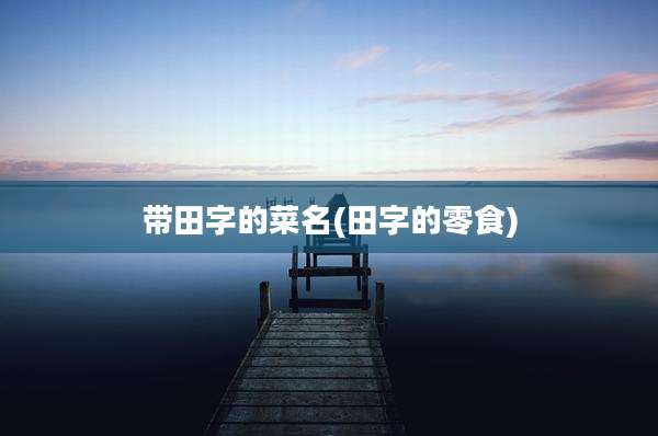 带田字的菜名(田字的零食)