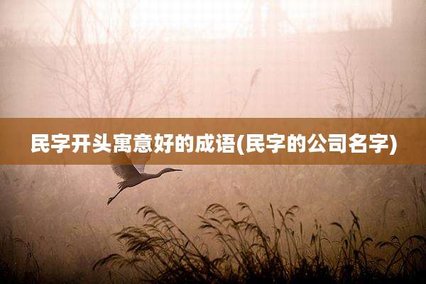 民字开头寓意好的成语(民字的公司名字)