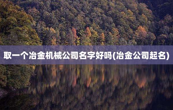取一个冶金机械公司名字好吗(冶金公司起名)