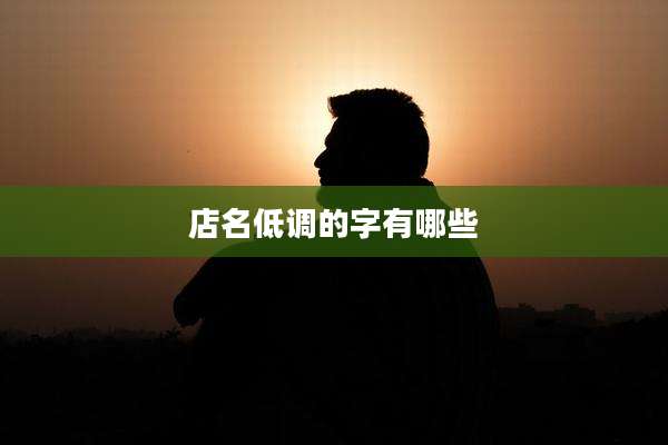 店名低调的字有哪些