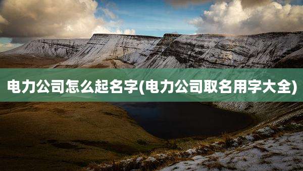 电力公司怎么起名字(电力公司取名用字大全)