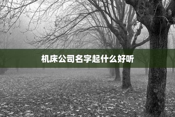 机床公司名字起什么好听