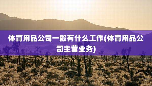 体育用品公司一般有什么工作(体育用品公司主营业务)