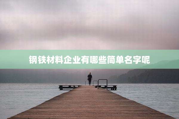 钢铁材料企业有哪些简单名字呢