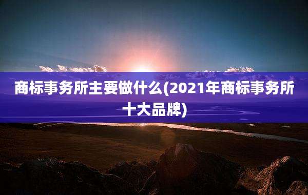 商标事务所主要做什么(2021年商标事务所十大品牌)