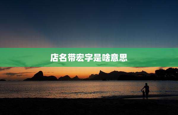 店名带宏字是啥意思