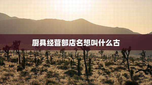 厨具经营部店名想叫什么古