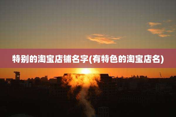 特别的淘宝店铺名字(有特色的淘宝店名)