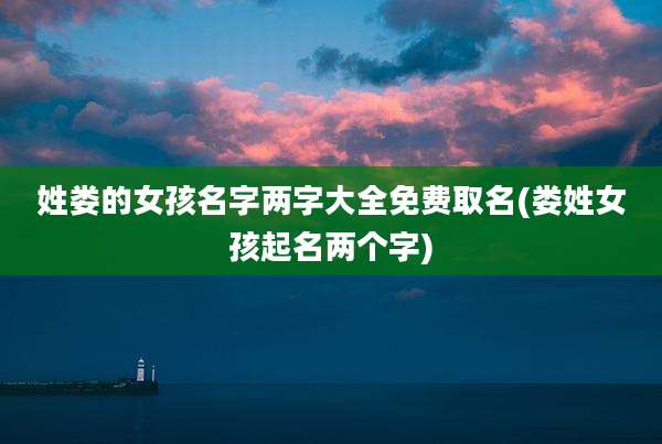 姓娄的女孩名字两字大全免费取名(娄姓女孩起名两个字)